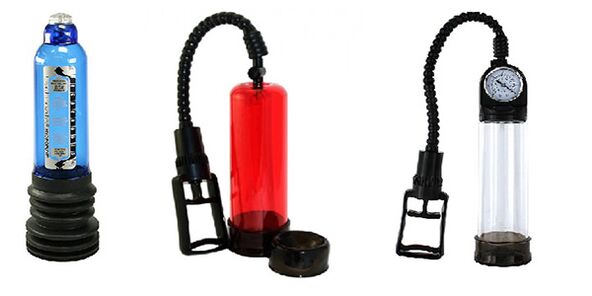 Различни видови пумпи кои ја зголемуваат големината на пенисот